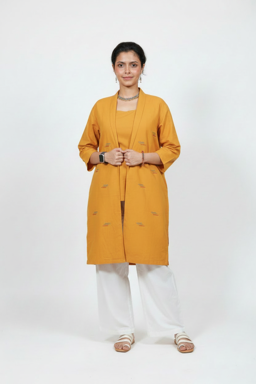 Marigold Yellow Shrug - Coco Shell Button from Image 5