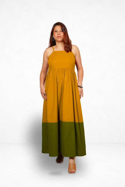 Ochre and Green Equinox Dress