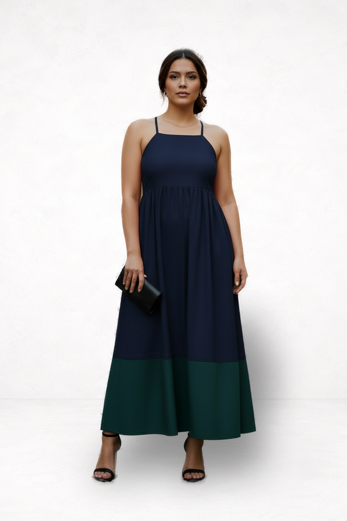 Navy & Green Equinox Dress | Rectangle Shape Authority (Copy)