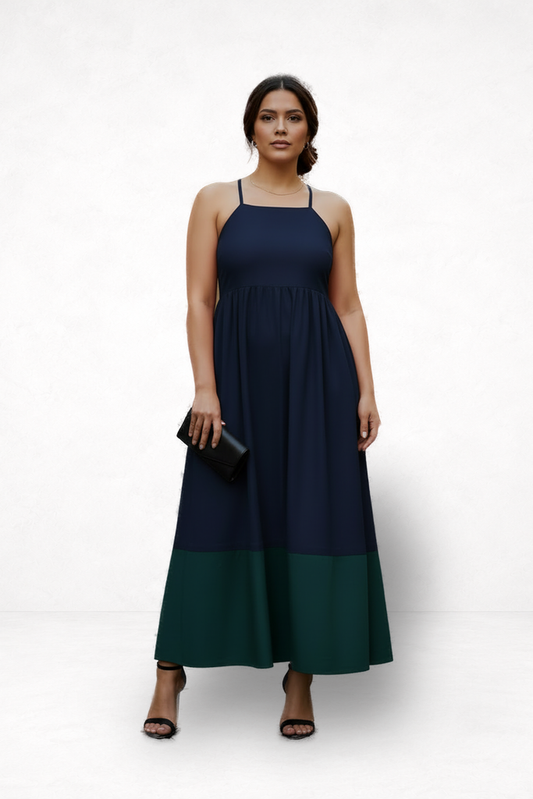 Navy & Green Equinox Dress | Rectangle Shape Authority (Copy)