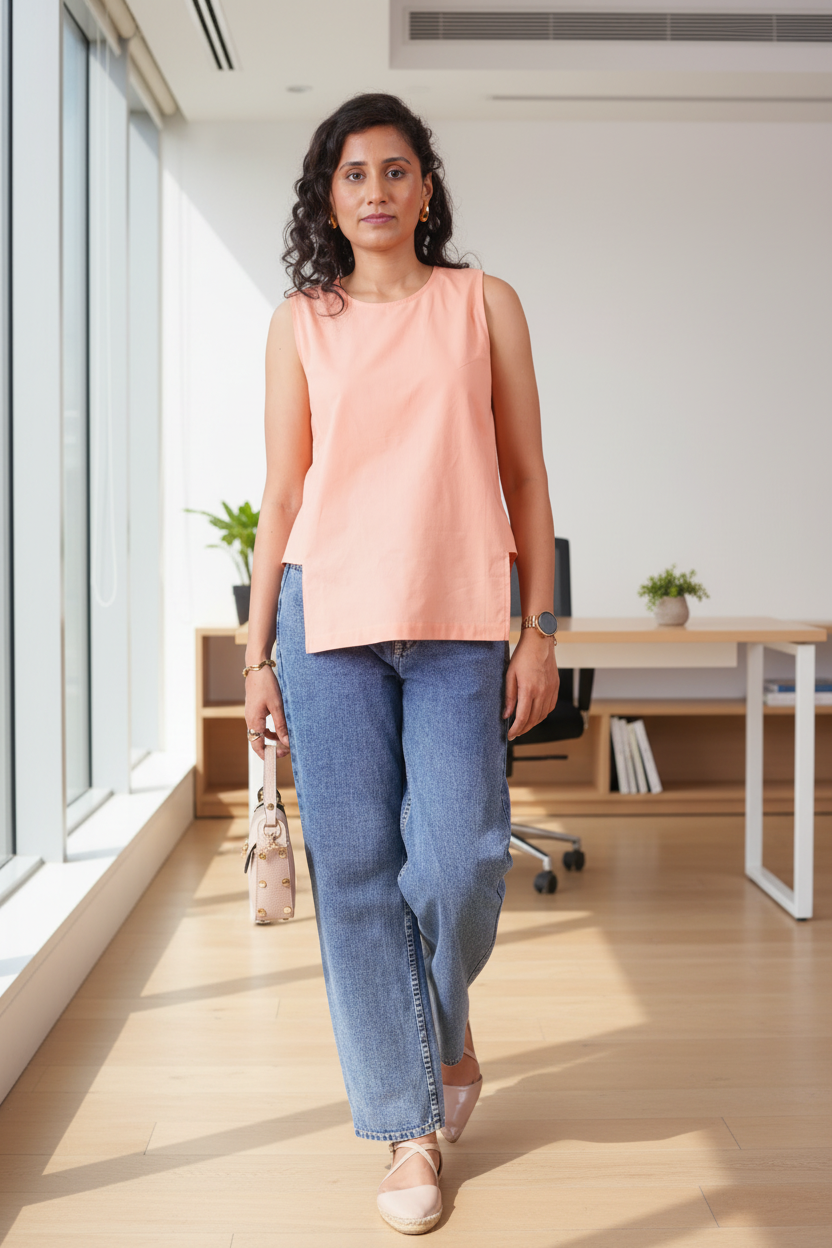 Peach Drift Top - Office Campaign