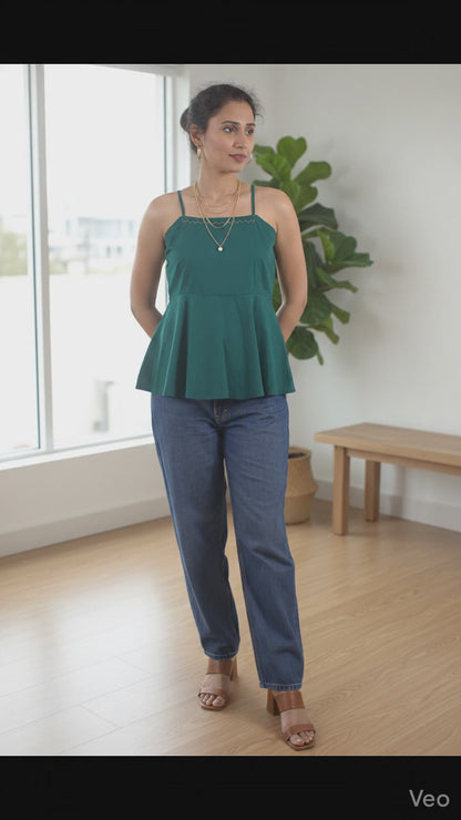 Myrtle Green Peplum Top
