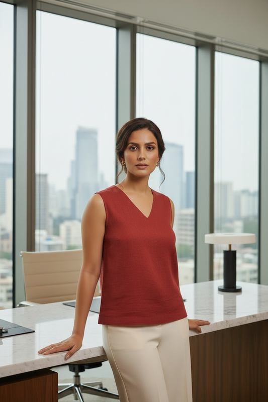 Red Elevated Ease Top