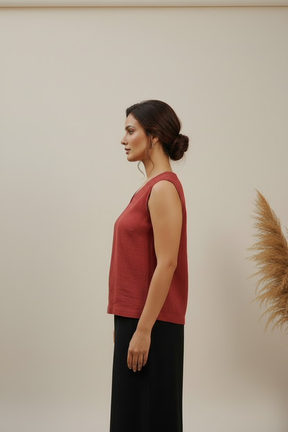 Red Elevated Ease Top