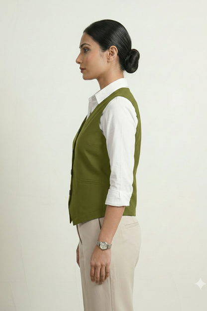 Lime Green Waist Coat | Hourglass Fit Essential