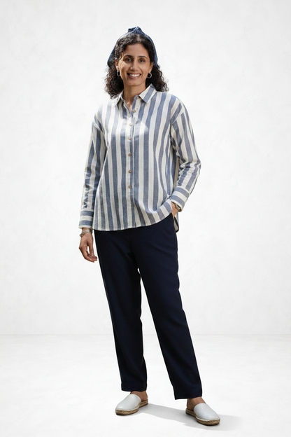 Stripes Shirt - White Studio BG 1
