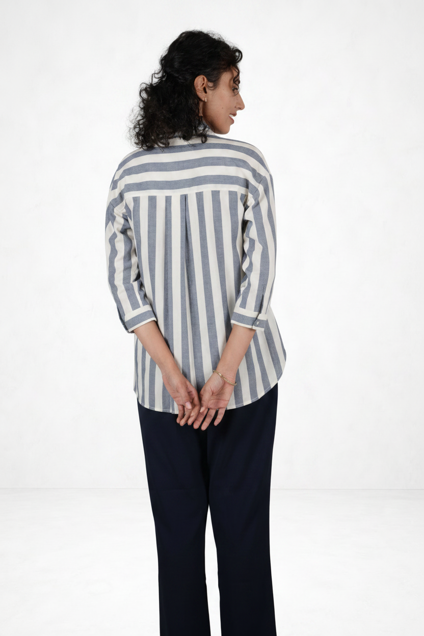 Stripes Shirt - White Studio BG 3