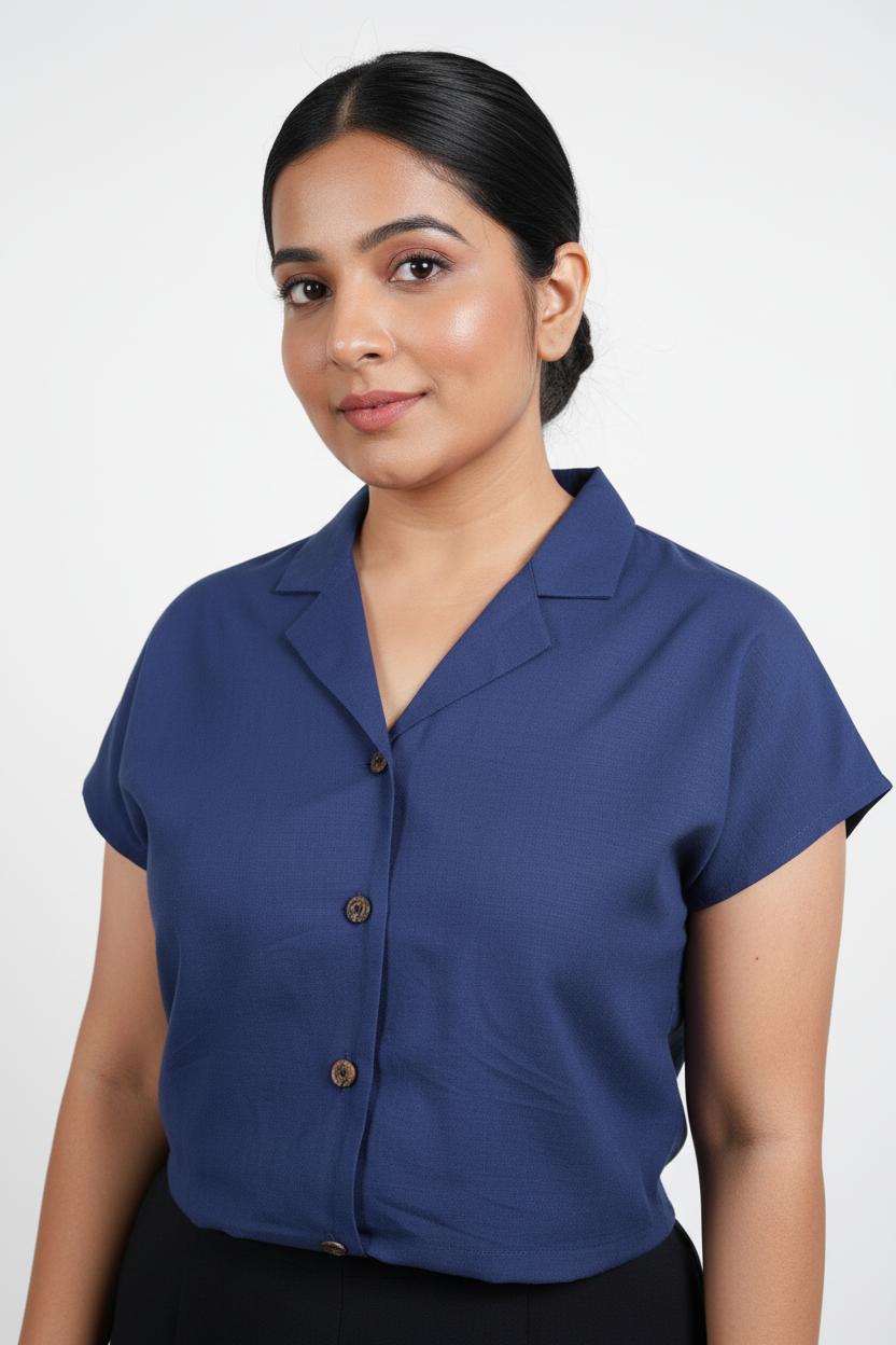 Twilight Blue Notch Collar Shirt